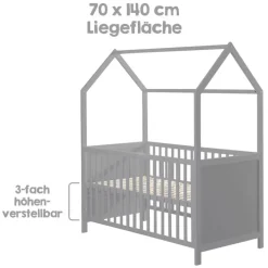 roba Babybett HAUSBETT 70 x 140 cm taupe
