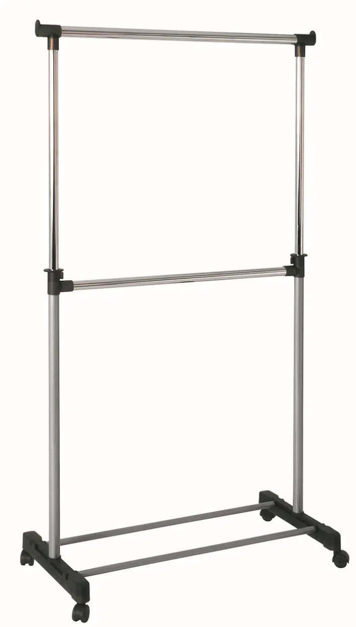 Rollgarderobe 90 x 120(210) cm chromfarbig/grau