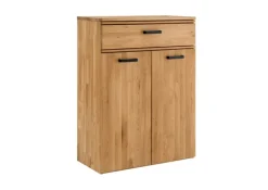 Schuhschrank LIDO 80 x 108 cm Astige Eiche massiv naturbelassen geölt