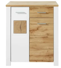 Schuhschrank MATERIO 90 x 105 cm braun/weiß