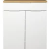 Schuhschrank MUNDI 83 x 102 cm Weiß Hochglanz/Eiche-Riviera-Dekor