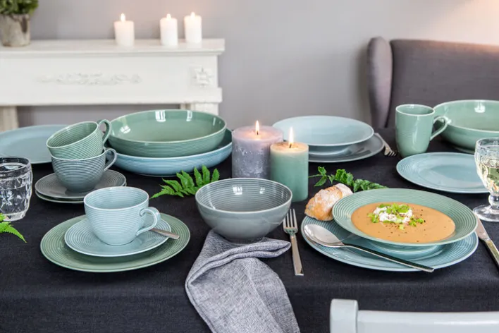 Seltmann Weiden Henkelbecher BEAT COLOR GLAZE 6er Set perlgrau
