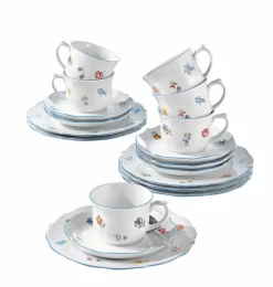 Seltmann Weiden Kaffeeservice SONATE NOSTALGIE 18-teilig Weiß mit Streublumendekor