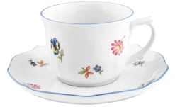 Seltmann Weiden Kaffeeservice SONATE NOSTALGIE 18-teilig Weiß mit Streublumendekor