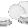 Seltmann Weiden Tafelservice 12 teilig LIDO rund Black Line