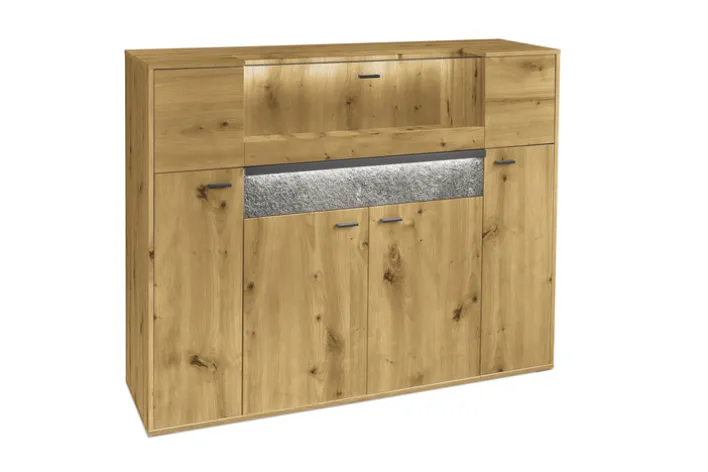 set one by Musterring Highboard DELTONA 154x122 cm Eiche Artisan Dekor / Sandstein