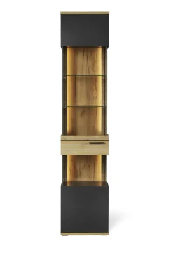 Set one by Musterring Vitrine QUINCY 45x207 cm Anthrazit/Coast Evoke Eiche