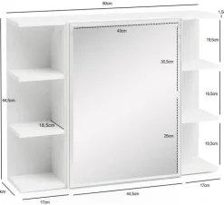 Spiegelschrank 80 x 65 cm weiß