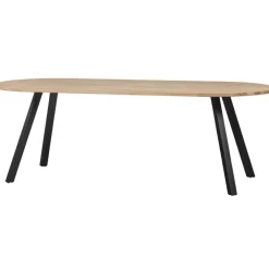 Tisch TABLO oval 220 x 90 cm Eiche massiv/schwarz