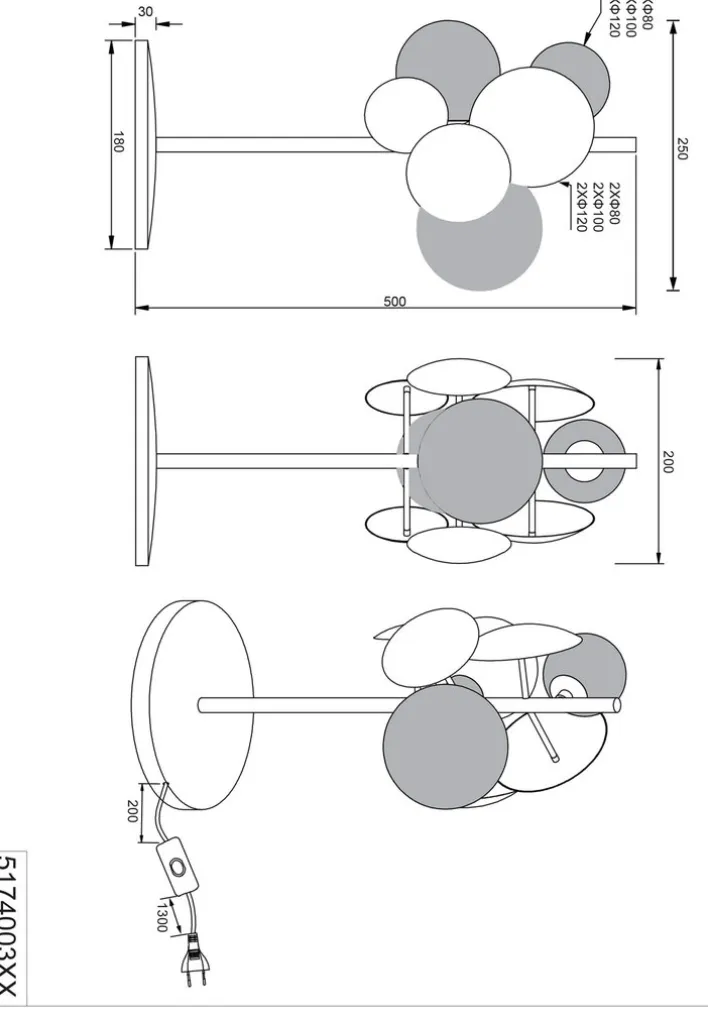 TRIO Retrofit Tischlampe TRS BUBBLE 50 cm goldfarbig