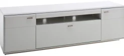 TV-Lowboard AMORA 195 cm Holznachbildung weiß