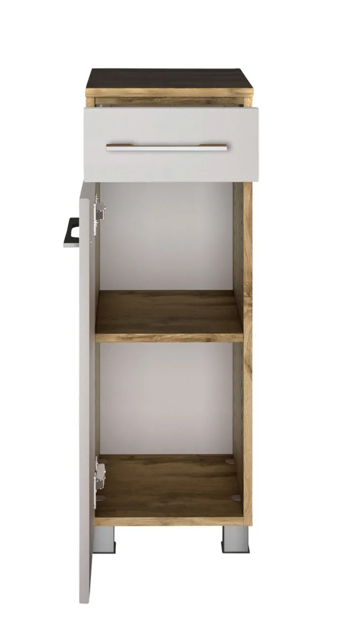Unterschrank LIVORNO 30 x 64 cm Wotan Eiche/ Weiß matt