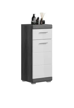 Unterschrank SCOUT 37 x 88 cm grau/ weiß Hochglanz