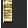 Vitrinenschrank COMO 81 x 180 cm Anthrazit matt Lack/Asteiche-Dekor