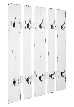 Wandgarderobe MARTA 65 x 100 x 9 cm Holznachbildung weiß