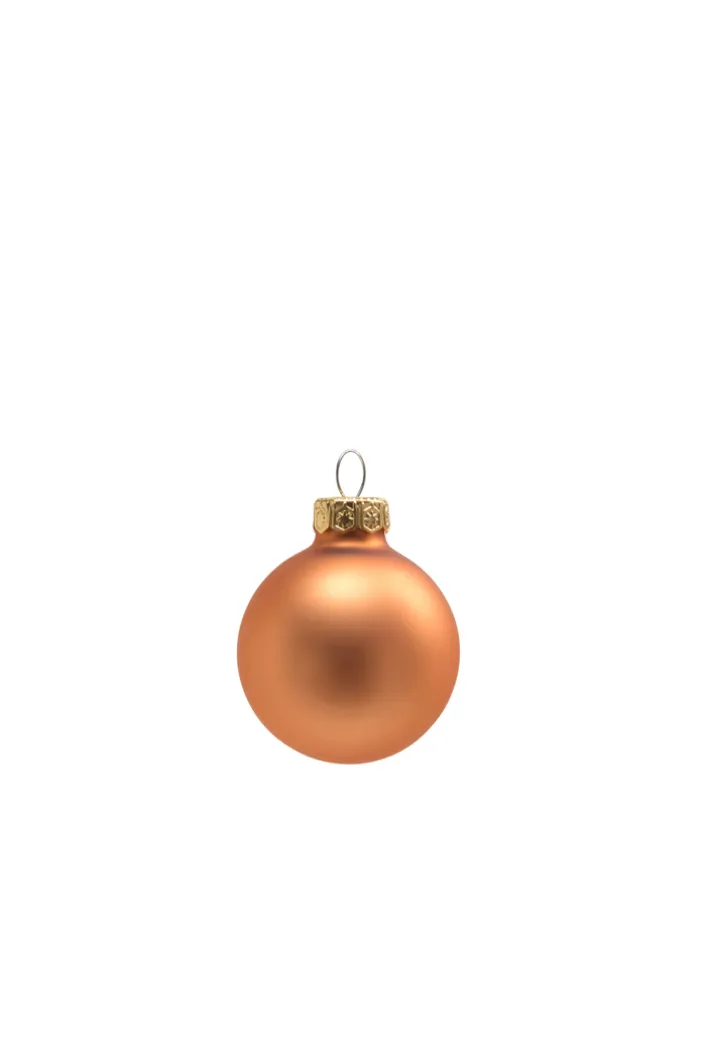Weihnachtskugel 16er Box 3,5 cm Glas rund matt/hochglanz Brandy