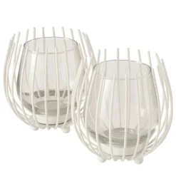 Windlicht Set LAVAL 4-teilig weiß