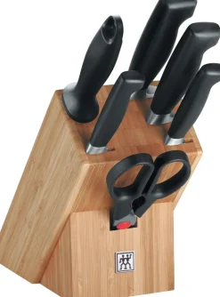 ZWILLING Messerblock VIER STERNE 7-teilig BAMBUS braun