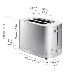 ZWILLING Toaster ENFINIGY kurz silberfarbig mit Brötchenaufsatz